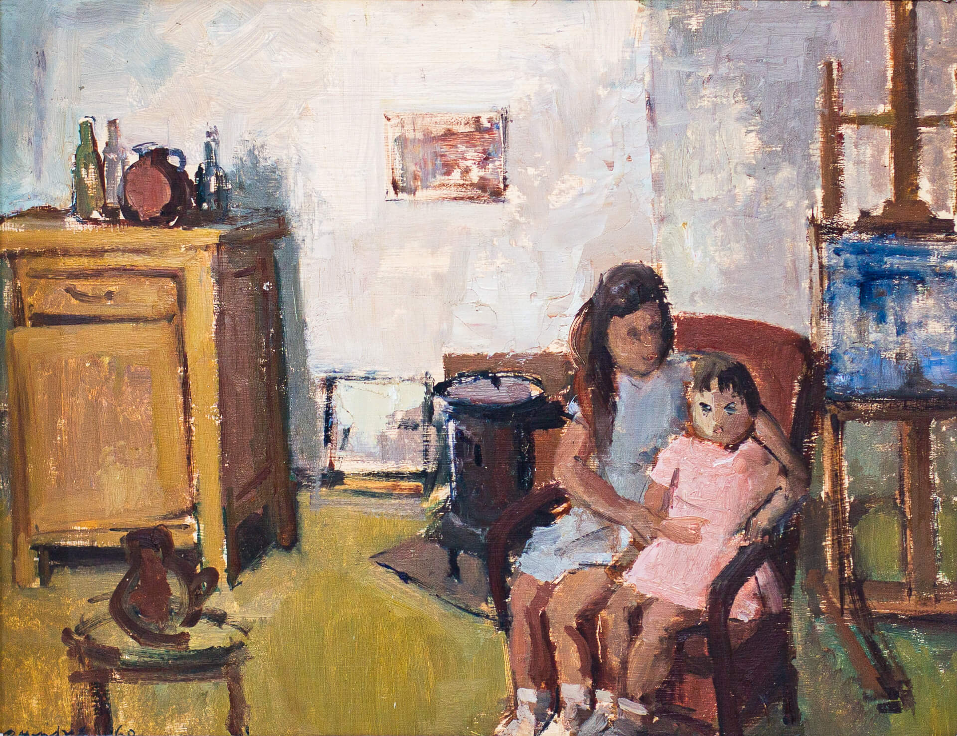 Atelier met dochters Ria en Francine