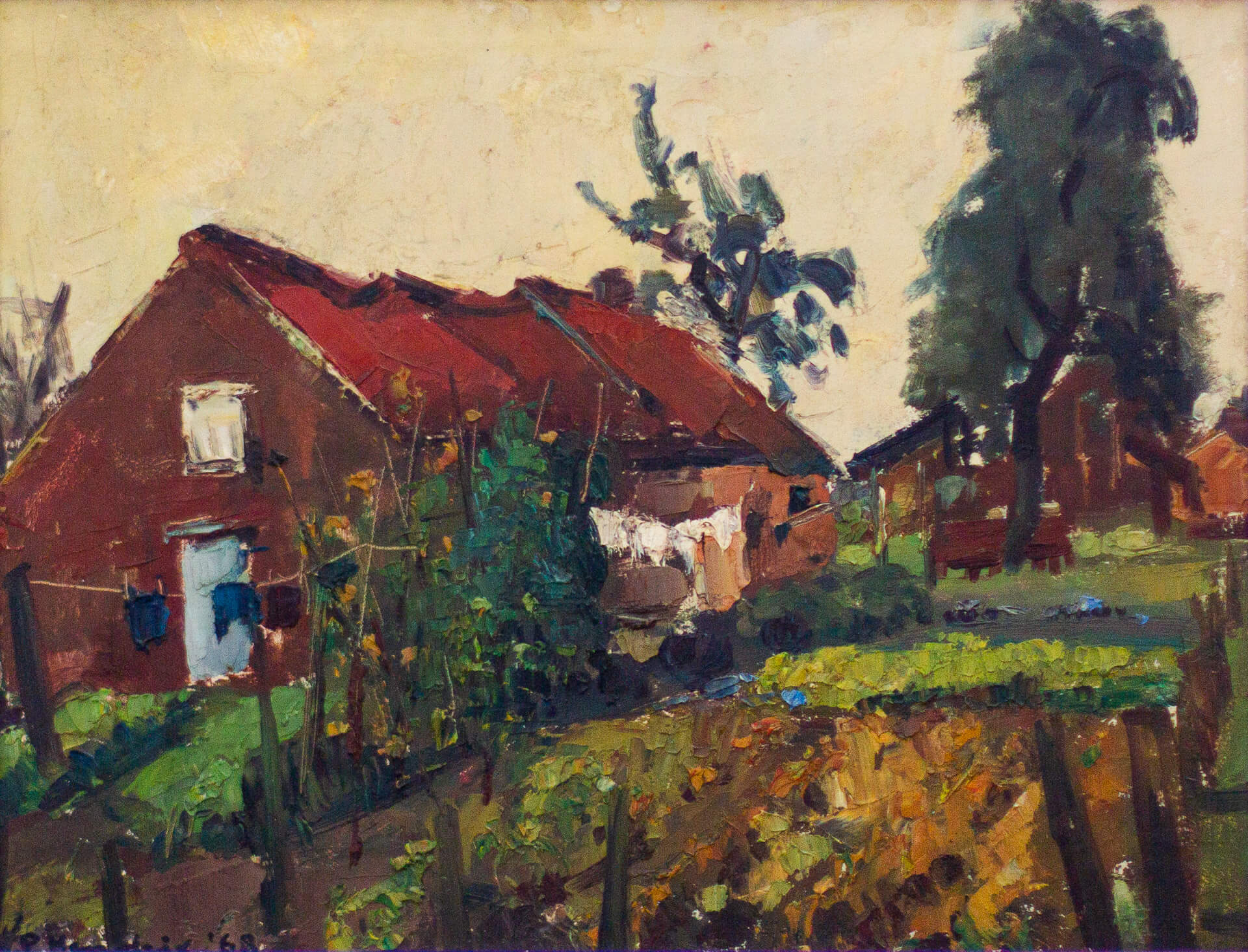 Boerderij met waslijn